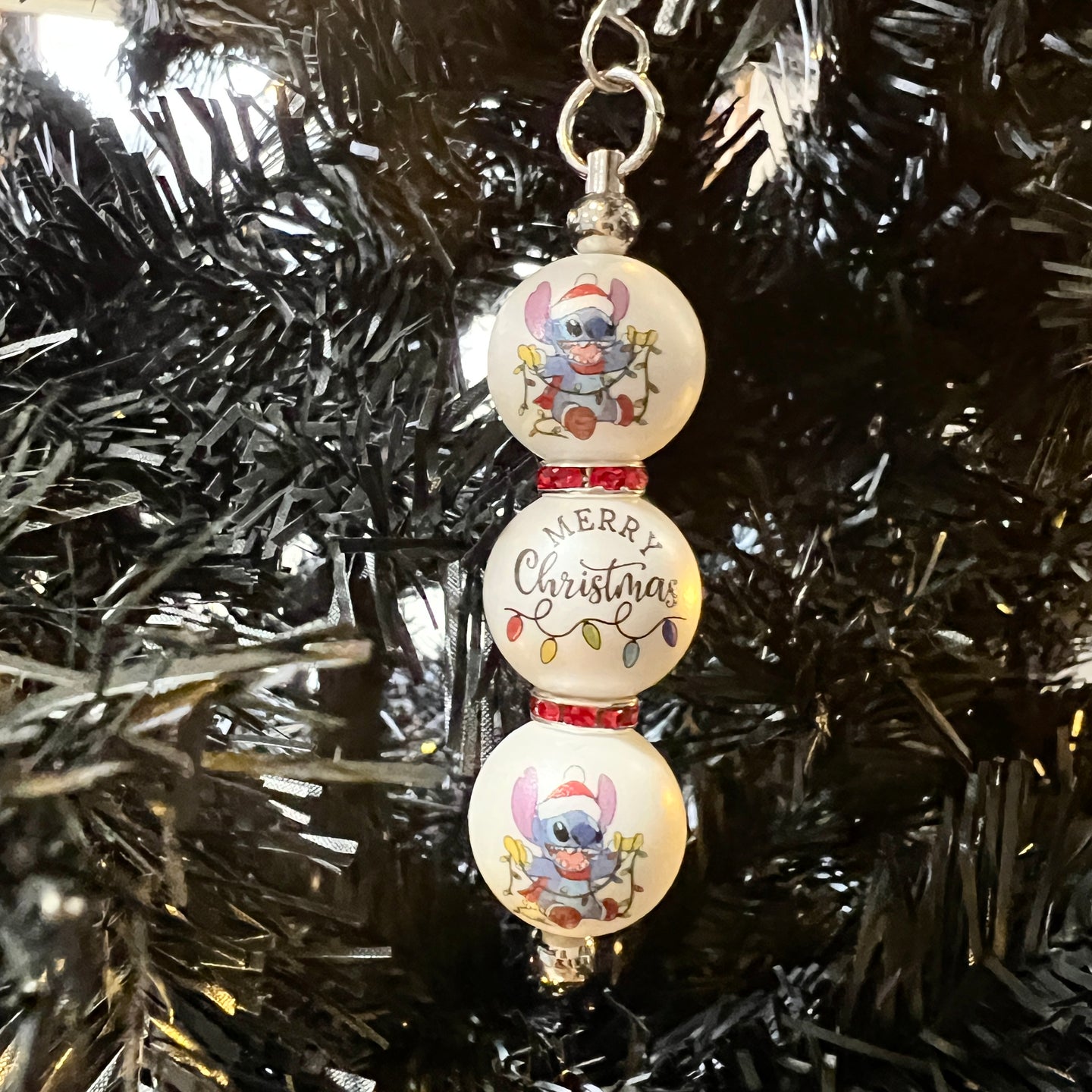 Christmas Alien Beaded Ornament